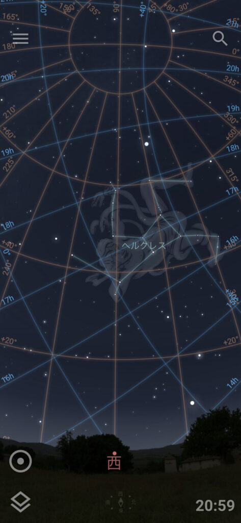 Stellarium起動直後の画面
